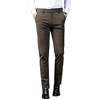 Men's Corduroy Casual Straight Leg Pant Stylish Slim Fit Comfort Suit Pant Lightweight Summer Business Trousers