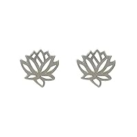 Tiny Open Lotus Flower Stud Earrings in Sterling Silver, Suitable for Teen Girls and Women, 6879