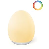 Night Light for Kids, Egg Light for Nursery with 7 RGB Colors Changeable & Stepless Dimming, Rechargeable Tap Light with 1h Timer & Touch Control, Portable Night Light for Babies BPA Free