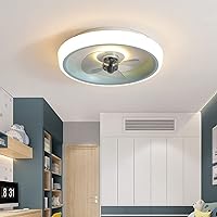 Modern 90W LED Ceiling Fans Mute Ceiling Fan with Remote Control, 19.7”3 Files Timing Fan with Light