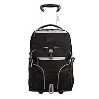 J World New York Lunar Rolling Backpack, Laptop Bag with Wheels, Black, 19.5