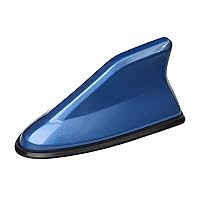 Car Shark Fin Antenna Cover, Roof Aerial Base AM/FM Radio Signal for Car SUV Truck, Vehicle Shark Fin Shape Cover with Adhesive Tape, Car Accessories Antenna Replacement Fits Most Cars (Blue)
