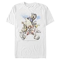 Disney Big & Tall Kingdom Hearts Group in The Clouds Men's Tops Short Sleeve Tee Shirt