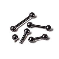 Painful Pleasures 10g Black PVD Coated Steel Internal Straight Barbell - 5/16â?? to 3/4