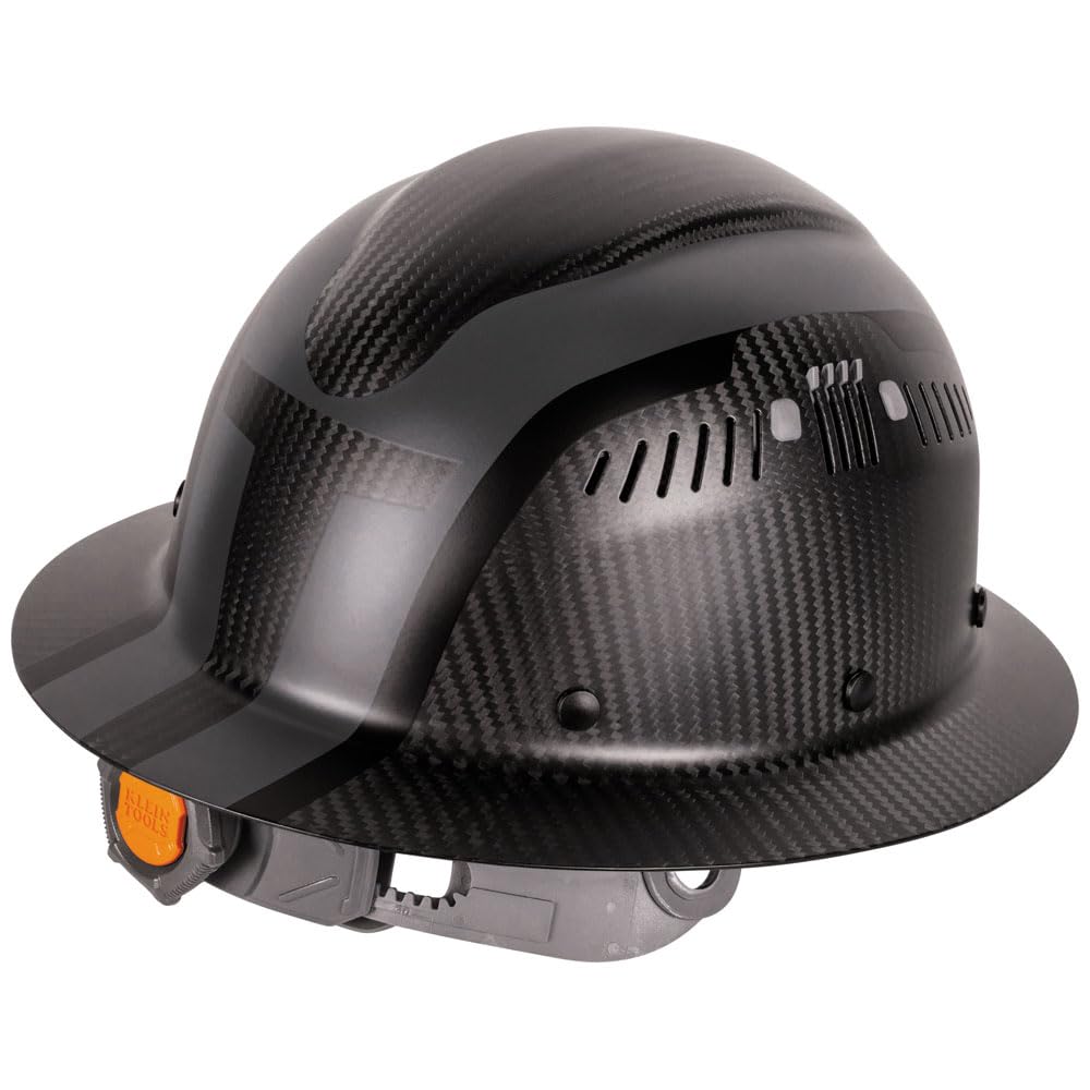 Klein Tools 60513 Hard Hat, K12 Series Carbon Fiber Full Brim, Vented, Class C, Type 1, Spartan