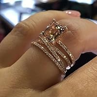 Luxury Wedding Rings for Women Classic Cross Design Inlaid Crystal Zirconia Ring Fashion Female Engagement Rings Jewelry 7652G (C-7)