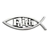 OnlyYou.X Faith Fish Emblem Fish Faith Badge Christian Fish Symbol Decal Fish Faith Sticker Fish Decal for Universal Car and Motocycle 1 Piece ABS Silver