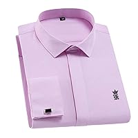 Men's Shirt French Button Business Casual Slim Men's Long-Sleeved Shirt