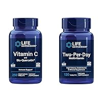 Life Extension Vitamin C & Quercetin Phytosome Plus Multi-Vitamin & Mineral Supplement - 250 Tablets & 120 Tablets