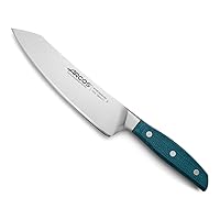Arcos Forged Rocking Santoku Knife Stainless Steel 7 Inch. Micarta Handle & Special Silk Edge and Silver Blade 190 mm. Series Brooklyn. Blue Color . Impress and Amaze with Every Cut