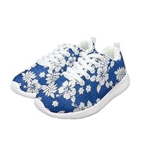 Children's Leisure Sneakers Fashion 3D Floral Print Shoes Round Head Flat Heel Loose Comfortable Running Sneakers Daily Life Outdoor Sports