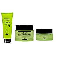 Green Tea Matcha Facial Cleanser, Green Tea Face Cream, Green Tea Eye Cream