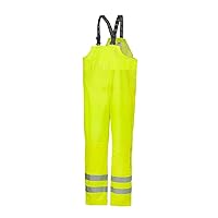 Helly-Hansen Workwear Alta Waterproof Hi-Vis Bib Overalls for Men - Durable Lightweight Polyurethane-Coated Polyester