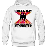 Green Day International Superhits Hooded Hoodies Funny Sweatshirts White