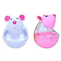 2Pcs Cat Treat Dispenser Toy, Mouse Shape Cat Interactive Toy and Food Dispenser for Pet Increases IQ Interactive & Food Dispensing,