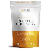 Pure Hydrolyzed Multi Collagen Peptides Protein Powder Supplement - Types I, II, III, V, X - 5 Types of Grass Fed, Wild Caught Food Sourced Collagen with Vitamin C - 16 oz Pouch - Flavorless