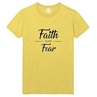 Faith Over Fear Black Lettering Printed T-Shirt - Yellow - XL