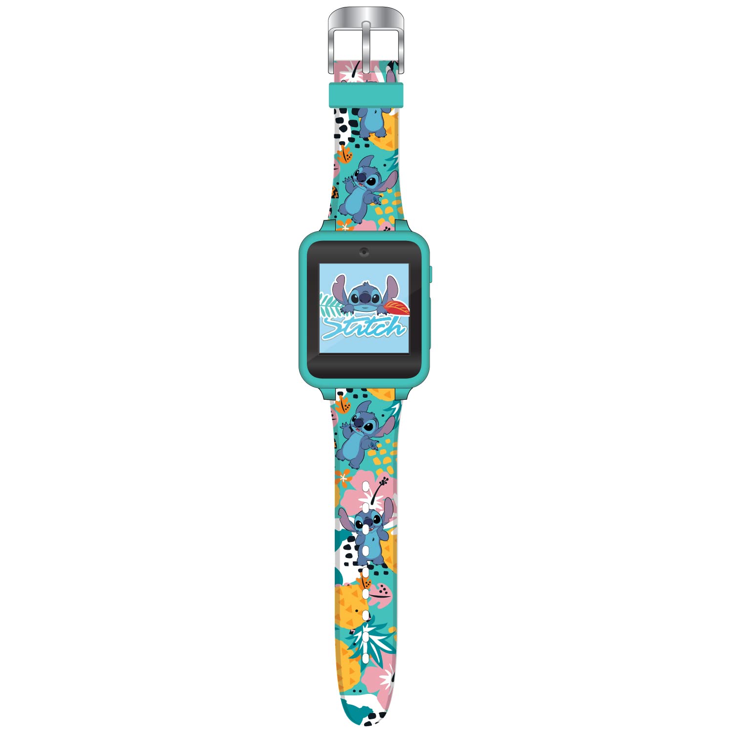 Accutime Disney Lilo and Stitch Interactive Kids smartwatch in Aqua Color with Selfie Camera, 6 Games, 10 Different dial Faces and Many More