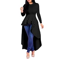 Womens Dresses for Wedding Guest Long Sleeve, Sleeve for Long Women Tops Bodycon Dress Low Ruffle High Dresses