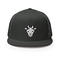 Trucker Cap with Large Iconic Giraffe Logo Charcoal