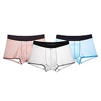 Breathable Ice Silk Men's Underwear Sweat Absorbing Fitness Sport Boxer Briefs Fast Drying