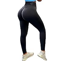 FITTOO Women's High Waisted Bottom Scrunch Leggings Ruched Yoga Pants Push up Butt Lift Trousers Workout Tights