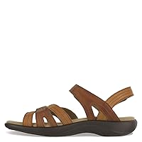 SAS Pier Leather Sandals for Women – Genuine Leather Upper – Padded Insole – Adjustable Hook-and-Loop Closure