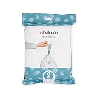 Brabantia PerfectFit Trash Bags (Size O/8 Gal) Thick Plastic Trash Can Liners with Drawstring Handles (40 Bags)