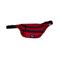 Fanny Pack three Compartment, Holds Wallet, Keys Cellphone, Hidden Back Zipper Pocket, nylon with YKK zipper Made In USA. (Red)