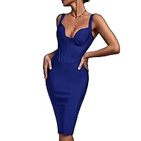 UONBOX Women's Sleeveless Celebrity Bodycon Dress Party Club Bandage Dress