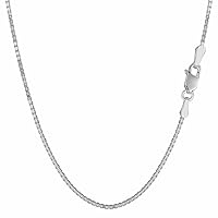 The Diamond Deal 14K REAL Yellow OR White Gold 1.4mm Shiny Classic Box Chain Necklace for Pendants and Charms with Lobster-Claw Clasp (16