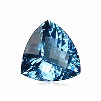 10.00-10.95 Cts of 13 mm AAA Trillion Checker Board Swiss Blue Topaz (1 pc) Loose Gemstone
