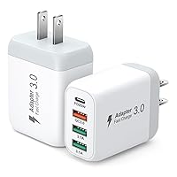USB C Charger Block, OKRAY 2-Pack 40W 4-Port Type C Wall Charger Plug QC+PD3.0 Fast Charging Brick Multiport Power Adapter Cube Compatible for iPhone 15 14 13 12 11 Pro Max, iPad, GalaxyS23 S22(White)