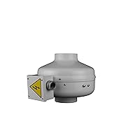 VENTS-US Metal Inline Centrifugal Fan with Radon Mitigation - 325 CFM, 152 Watts, 6 Inch Duct Diameter