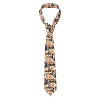 Gerrit Cactus Floral Bloom Print Men Cufflinks Tie Skinny Necktie Great For Weddings, Groom, Groomsmen, Missions, Gift