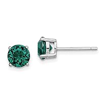 925 Sterling Silver Rhod Pltd Crystals Birthstone Stud Earrings