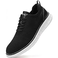 Men's Mesh Dress Shoes Casual Business Lace Up Oxford Sneakers Lightweight Breathable Walking Shoes Comfortable Thick Sole Tennis Footwear