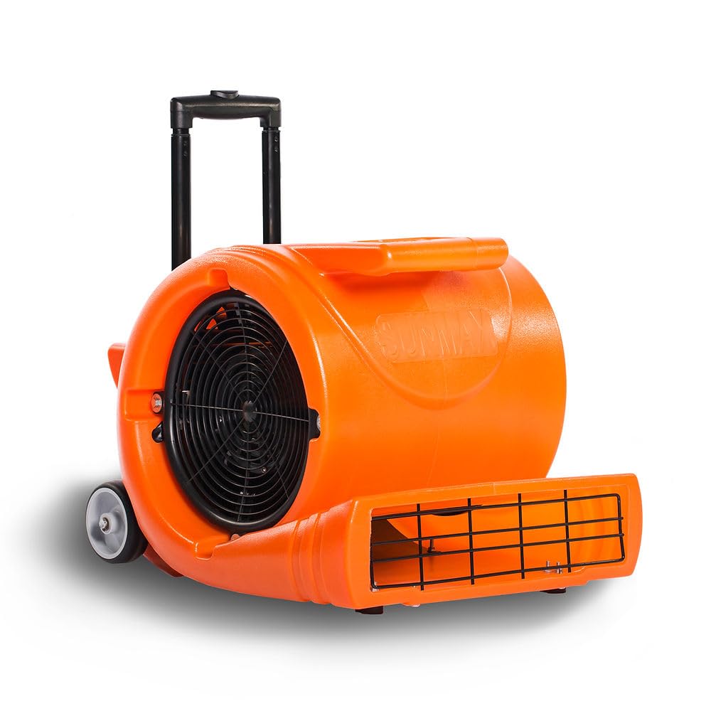 SUNMAX RT900A 3-Speed Air Mover 1.3HP 5000 CFM Powerful Floor Blower Carpet  Dryers Janitoral Floor Dryer with Telescopic Handle, Wheels