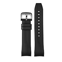Rubber Sport Strap for Tissot Sea Star T120 Curved Waterproof Diving Silicone Band T120417A Men Replacement Belt Watchband (Color : Black Black, Size : 22mm)