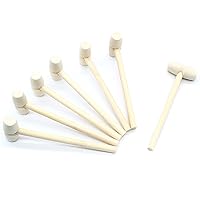 12pcs Mini Wooden Hammers, Crab Lobster Wooden Mallets, Natural Hardwood Wood Hammer Pounding Tool for Seafood, Shellfish, Breakable Chocolate Heart (40 * 13mm）