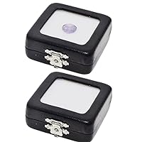 Jewelry Storage Box Jewelry Display Box Pu Leather Stone Box Gemstone Rhinestone Jewelry Box Packing Wedding (Black)