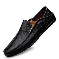 GSLMOLN Men's Classic Leather Slip on Driving Style Loafer Formal Shoes