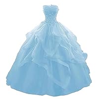 Blue Dress Quinceanera Dress Strapless Lace Up Party Prom Off The Shoulder Formal Ball Gown Classic Lace Princess