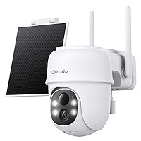 Security Cameras Wireless Outdoor-2K Cameras for Home Security Outside Solar/Battery Powered 2.4G WiFi, 360° Color Night Vision, 2 Way Audio, PIR Human Detection, Works with Alexa/Google Home