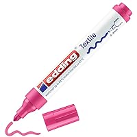 edding 4500 textile marker - neon pink - 1 pen - round nib 2-3 mm - permanent fabric markers for drawing on textiles, wash-resistant up to 60 °C - marker pens for fabric lettering