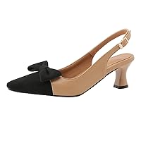 Slingback Heels for Women Adjustable Ankle Strap Pointed Toe Heel Slip On Wedding Party Dress Shoes