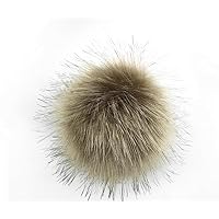 5pcs Faux Fur Pompom Fur Ball with Press Button Removable Pom Pom for Scarves Gloves Hats Bags DIY Accessories ( Color : 10cm Brown )