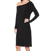 Norma Kamali Women's One Size Long Sleeve Drop Shoulder Dress