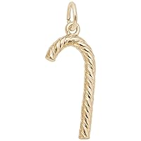 Rembrandt Charms Candy Cane Charm, 10K Yellow Gold