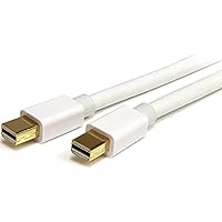 StarTech.com 3ft (1m) Mini DisplayPort Cable - 4K x 2K Ultra HD Video - Mini DisplayPort 1.2 Cable - Mini DP to Mini DP Cable for Monitor - mDP Cord - White (MDPMM1MW)